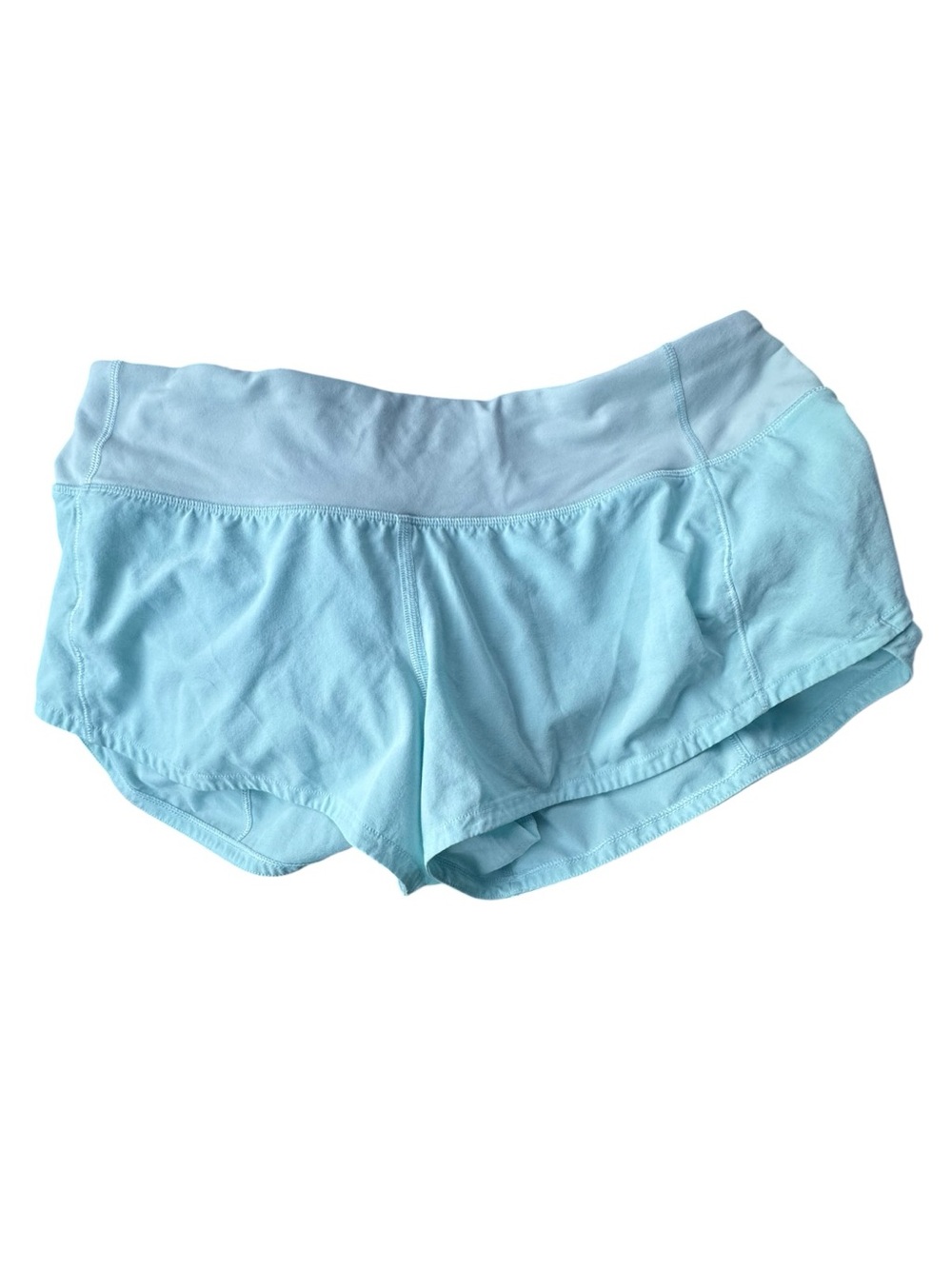 Lululemon Speed Up Low-Rise Lined Short 2.5" Cyan Blue Size 4 EUC - Picture 9 of 9